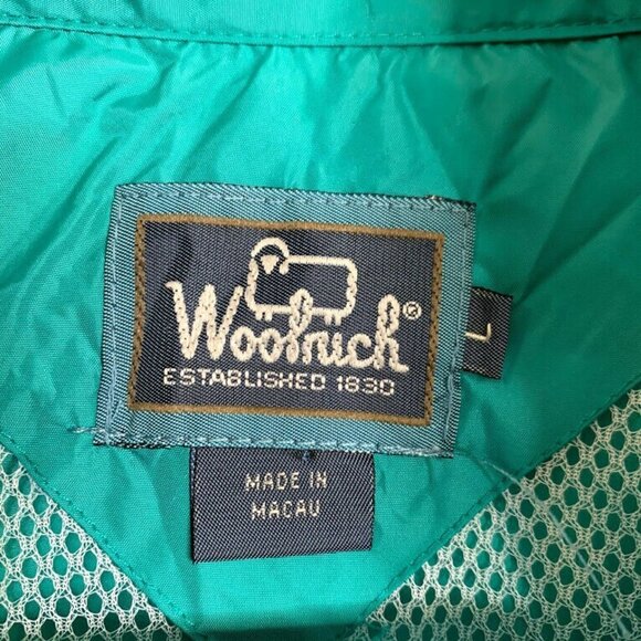 Vintage Woolrich Men L Windbreaker Jade Green - Picture 3 of 6